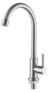 Rubinetto da cucina - Acciaio inox - Miscelatore monocomando - Per acqua fredda - Cromato