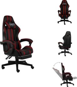 VidaXL Sedia da gioco con poggiapiedi in ecopelle nera e rosso vino - Sedie da ufficio
