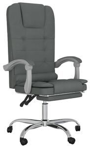 VidaXL Sedia da ufficio con funzione massaggio in tessuto grigio scuro