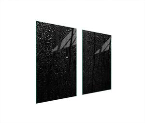 Piastre copri fornelli 2 pezzi 75x52 Copri piano cottura in Vetroceramica tagliere in vetro goccia nera