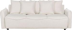 BELIANI Divano letto imbottito bianco panna con cuscini contenitore sfoderabili soggiorno moderno stile minimalista