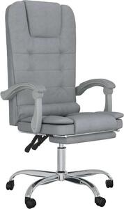 VidaXL Sedia da ufficio con funzione massaggio in tessuto grigio chiaro