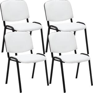Set di 4 sedie per visitatori - sedie Beurs - comoda seduta trapuntata. Colore: bianco