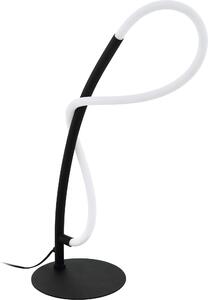 EGLO Lampada da tavolo a LED Egidonella, lampada da tavolo a 1 fiamma, lampada da comodino in acciaio e plastica, lampada da soggiorno in nero, bianco, con interruttore