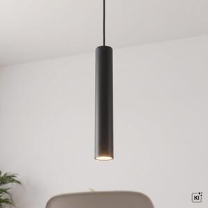 Lampada a sospensione in metallo rotonda Ø 4 cm H: max. 130 cm Nero GU10 Moderno