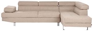 BELIANI Set di divani angolari sabbia con rivestimento beige Poggiatesta e braccioli regolabili a forma di L