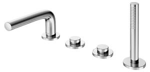 Miscelatore per vasca Keuco Edition 400, 220 mm, cromo spazzolato nero