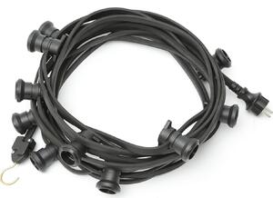 Catena luminosa per feste BLACKY 5m - catena luminosa per esterni nera - 5 x attacco a vite E27