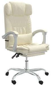 VidaXL Sedia da ufficio con funzione massaggio in Pelle finta crema