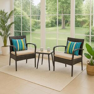 Set di mobili da giardino composto da 3 pezzi per terrazza, balcone e giardino d'inverno