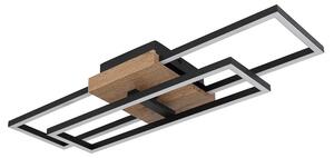 Lampada da soffitto a LED, aspetto legno, nera, regolabile, lunghezza 60 cm