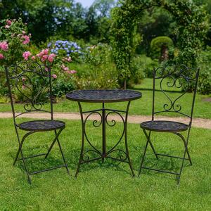 Mobili da giardino romantici in stile vintage Set da bistrot in metallo a 3 pezzi