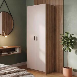 Armadio 2 Ante 90 cm H 247 cm Noce Naturale e Cashmere Italy
