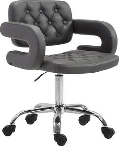 Sedia da ufficio - Sedia da ufficio - Comfort regolabile in altezza con rivestimento in Pelle finta | Colore: Grigio