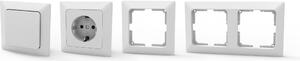 Set di interruttori e prese Northpoint da 19 pezzi, moderno, bianco puro, per scatole da incasso standard