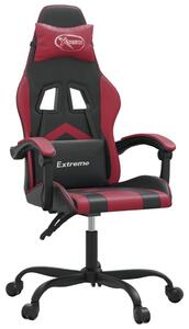VidaXL Sedia da gioco in ecopelle nera e rosso vino