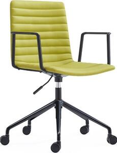 CasaDolce set di sedie da ufficio a 2 posti BREZO, verde, 72x67x84/91 cm, girevoli e regolabili in altezza, con braccioli fissi