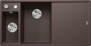 BLANCO AXIA III 6 S, SILGRANIT® PuraDur®, caffè, lavabo a sinistra, con tagliere in vetro