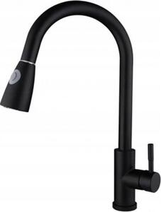 Rubinetto da cucina ZOLTA Rubinetto miscelatore da cucina - Rubinetto da cucina moderno e funzionale estraibile - Rubinetto miscelatore da cucina in ottone ad alta pressione con una sola mano - Nero