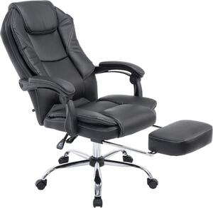 Sedia da ufficio - Sedia da ufficio classica - Pelle finta di alta qualità per un comfort di seduta ottimale | Colore: nero