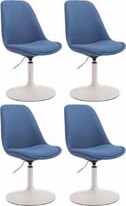Set di 4 sedie da pranzo - sedie da cucina - design moderno, seduta confortevole | Colore: blu | Colore base: bianco
