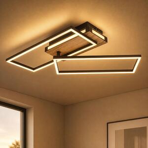 Plafoniera LED, 3 gradini, legno, nero, mobile, L 60 cm