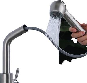 Rubinetto da cucina, acciaio inox 304, girevole a 360°, monocomando, montaggio a soffitto, cartuccia Vetroceramica
