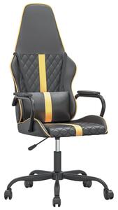 Sedia da gaming vidaXL con funzione massaggio, in Pelle finta oro e nero