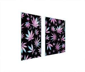 Piastre copri fornelli 2 pezzi 75x52 Vetroceramica copri piano cottura vetro tagliere fogliame viola
