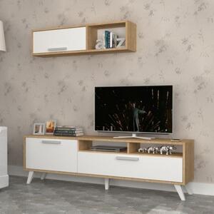 Mobile Porta TV Slim 80x35x47h Rovere E Bianco D2306TV180M109