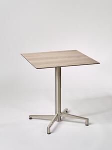 Tavolo da giardino Destiny LOFT 80x80cm, acciaio inox, piano in HPL, rovere fumé