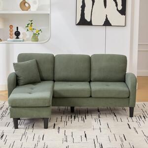 Divano angolare a forma di L con chaise longue, dimensioni 166x118x77 cm, rivestito in tessuto, design modulare, divano a 3 posti ideale per piccoli spazi, salotti e uffici