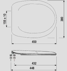 Sedile WC SANIT 1200 (sanline) cerniere ES in termoplastica, bianco - 56.051.01..0000
