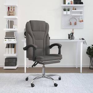 VidaXL Sedia da ufficio con funzione reclinabile in tessuto grigio scuro - Sedia da ufficio con funzione reclinabile - Sedie da ufficio con funzione reclinabile - Sedia da ufficio con funzione relax - Sedia da scrivania