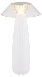 Lampada da tavolo a LED, bianca, con batteria, grado di protezione IP20, dimmer touch, altezza 28 cm