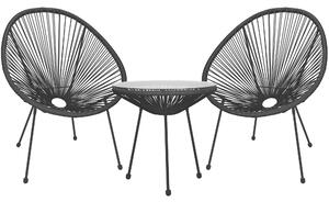 Set da 2 sedie da giardino Springos® Acapulco in rattan PE con tavolo in vetro incluso