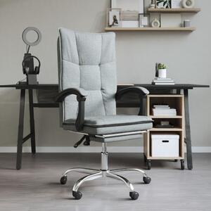 The Living Store Sedia da ufficio con funzione reclinabile in tessuto grigio scuro