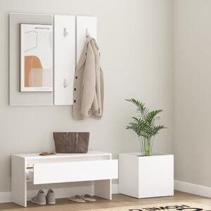 The Living Store Set di mobili per corridoio in legno bianco