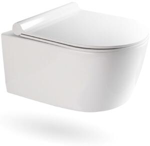 VILSTEIN WC sospeso senza bordo I WC sospeso I lavabo I incl. sedile WC estraibile con meccanismo di chiusura soft-close