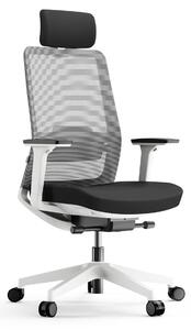 Sedia da ufficio Yaasa Chair Pro, ergonomica con poggiatesta, bianca – Capacità di carico: 130 kg – Braccioli regolabili in 3 dimensioni – Supporto lombare regolabile