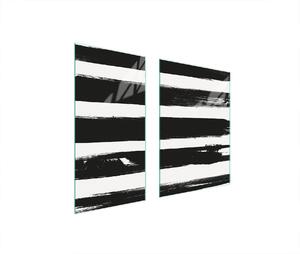 Piastre copri fornelli 2 pezzi 75x52 Copri piano cottura in Vetroceramica tagliere in vetro nero bianco