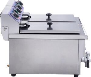 Friggitrice elettrica commerciale Friggitrice da banco Doppia vasca rimovibile