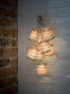Catena luminosa decorativa a LED lanterna di carta colorata 16 diodi bianco caldo