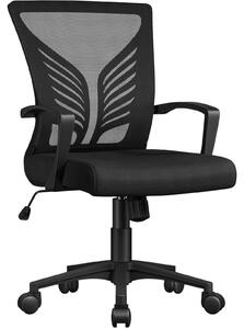 Sedia da ufficio ergonomica - Nero - Sedile girevole regolabile 44 - 53,5 cm - Con funzione dondolo - Per studio e ufficio