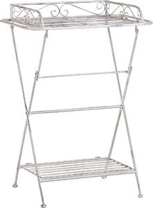 BELIANI Tavolo pieghevole in metallo bianco 40 x 35 cm pieghevole con ripiano Design vintage vittoriano