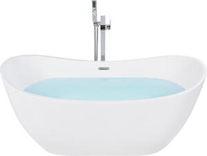 BELIANI Vasca da bagno in acrilico bianco 170 x 77 cm freestanding per una persona bagno in stile moderno