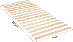 Homestyle4u rete a doghe 90x200 cm letto per bambini telaio a rotelle montato 16 doghe legno pino finitura naturale