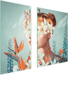 Piastre copri fornelli 2 pezzi 75x52 Copri piano cottura in Vetroceramica tagliere in vetro donna orchidea