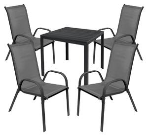 Set da giardino Set di sedute 5 pezzi 90x90cm Non-Legno Antracite
