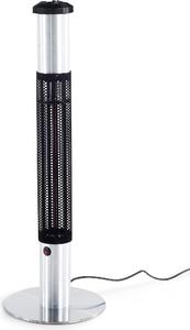 BELIANI Stufa elettrica nera con alluminio argento 1500 watt con moderno posacenere integrato